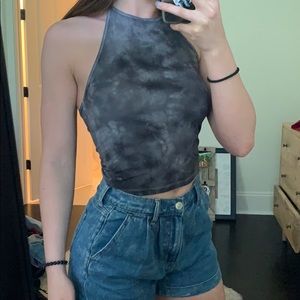 Grey tye dye halter top from AE